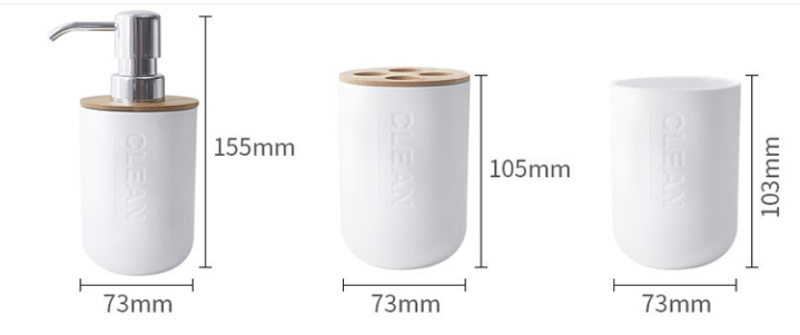Bamboo Toothbrush Holder and Bathroom Accessories Set