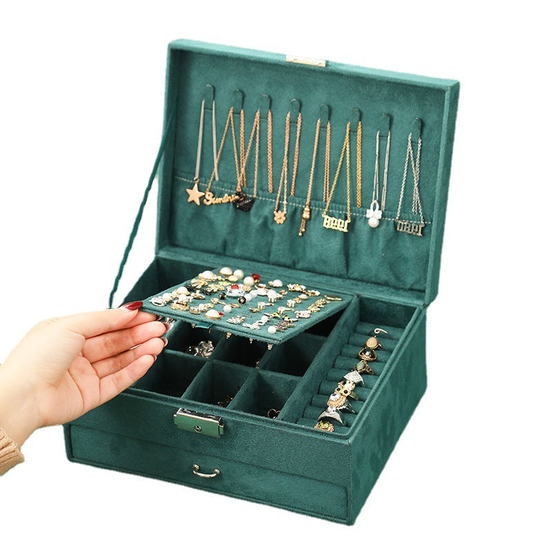 Korean Vintage Jewelry Box with Large Capacity Storage