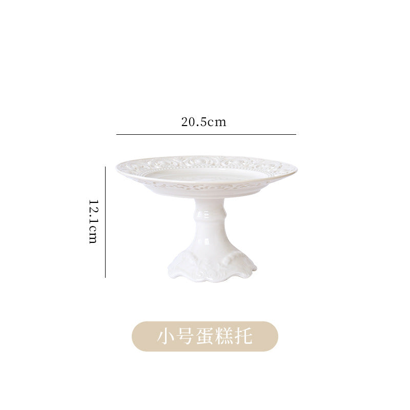 French Embossed Ceramic Plate for Breakfast & Salad