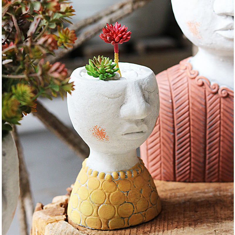 Artistic Portrait Sculpture Planter for Home Decor
