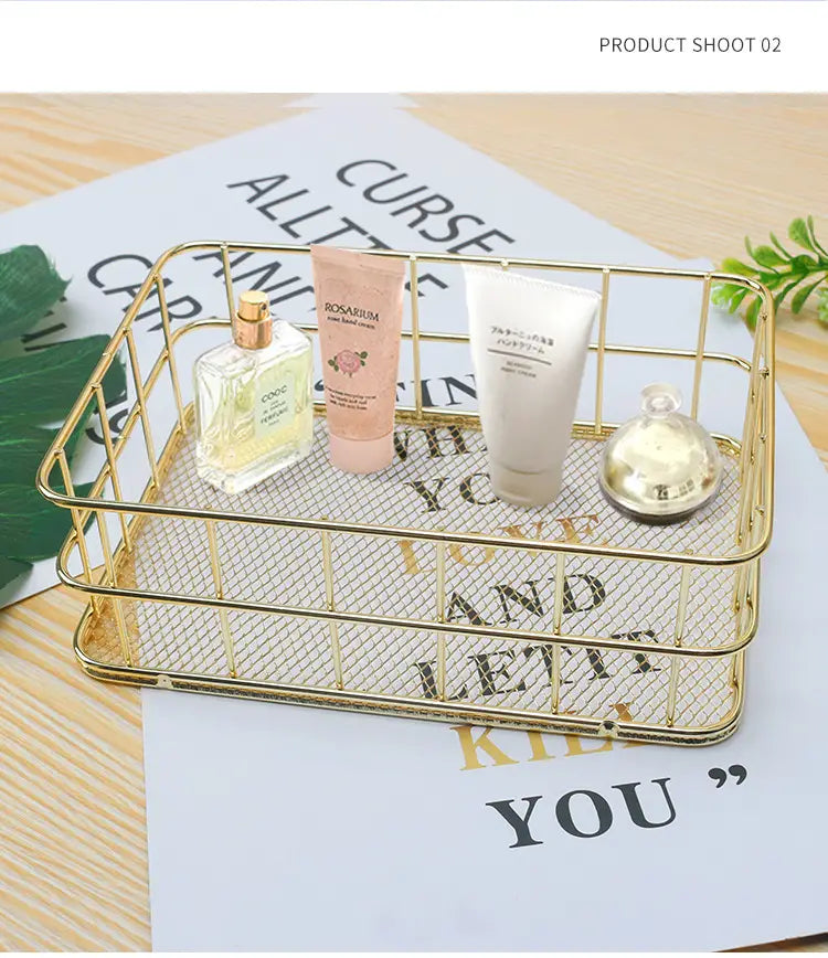 Creative Metal Desktop Storage Basket (1pc)