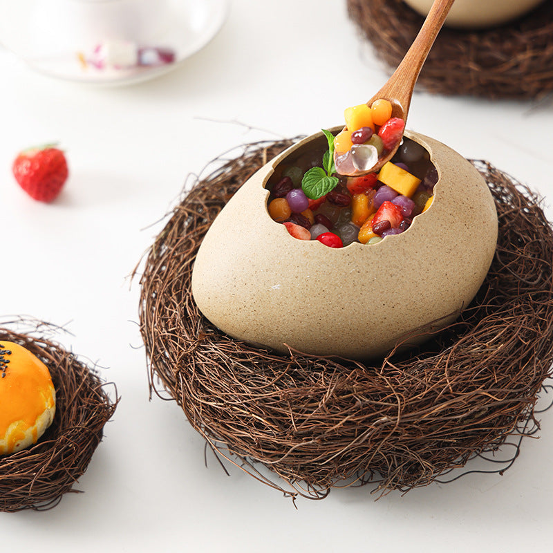 Creative Bird Nest Dessert Ceramic Bowl for Dining