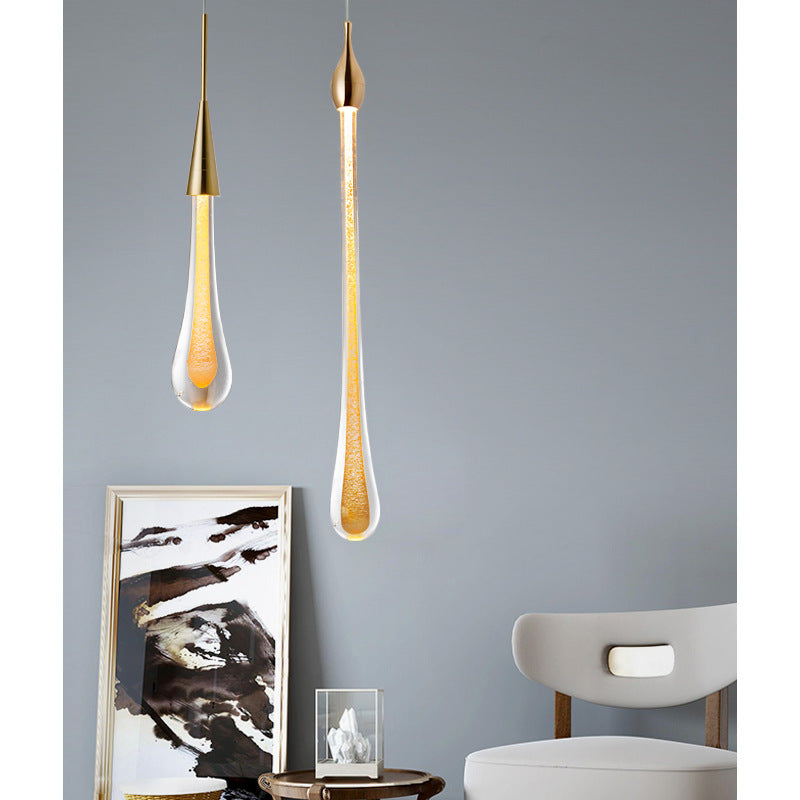 Modern Minimalist Crystal Water Drop Pendant Light