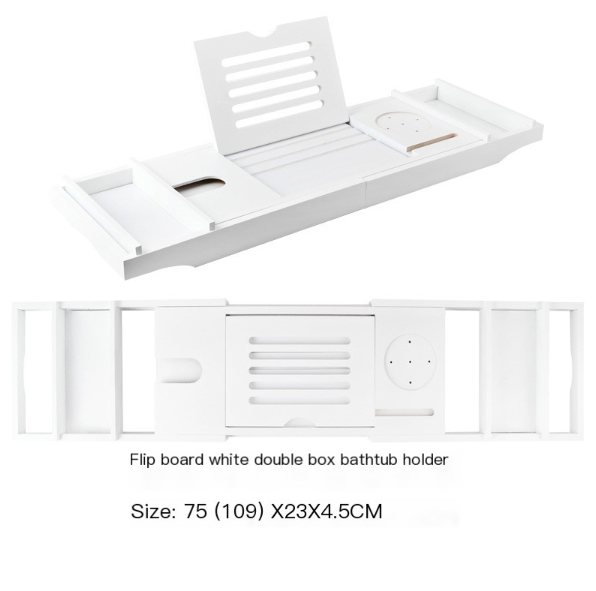 Expandable Non-Slip Bamboo Bathtub Storage Rack