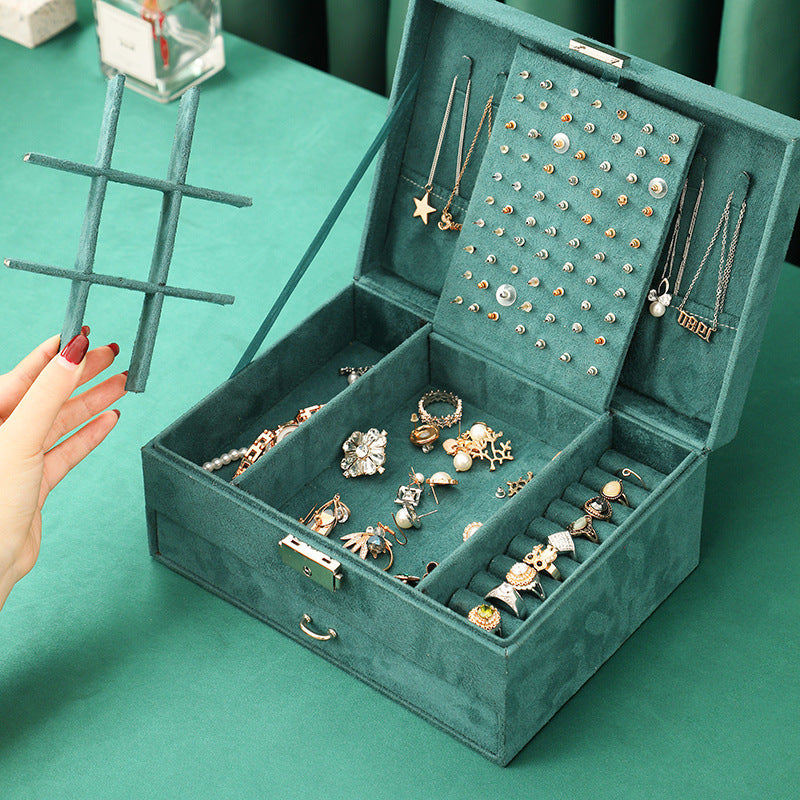 Korean Vintage Jewelry Box with Large Capacity Storage