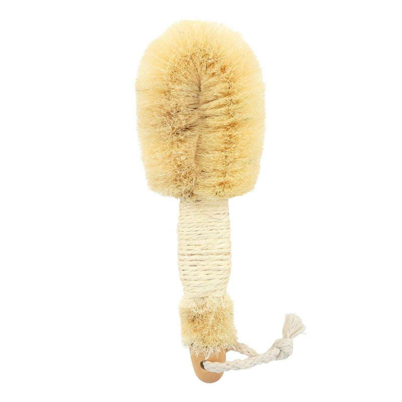 Body Cleaning Brush with Plant Fiber and Wooden Handle
