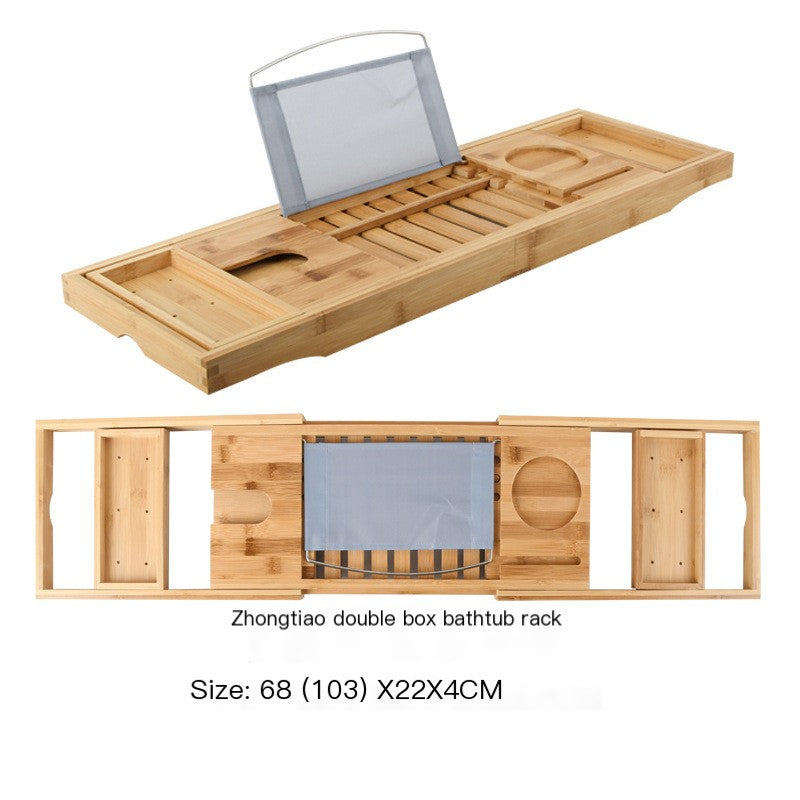 Expandable Non-Slip Bamboo Bathtub Storage Rack