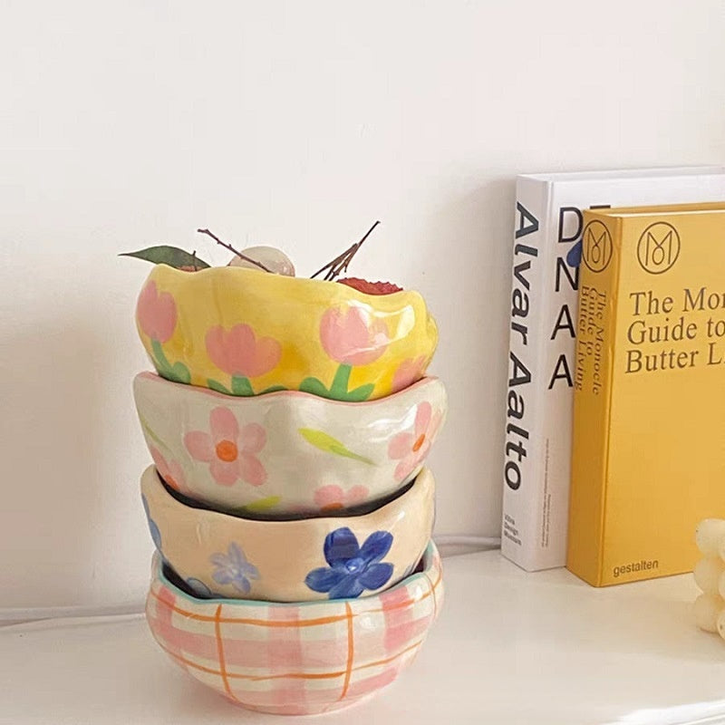 Creative Irregular Ceramic Bowl for Desserts and Oatmeal
