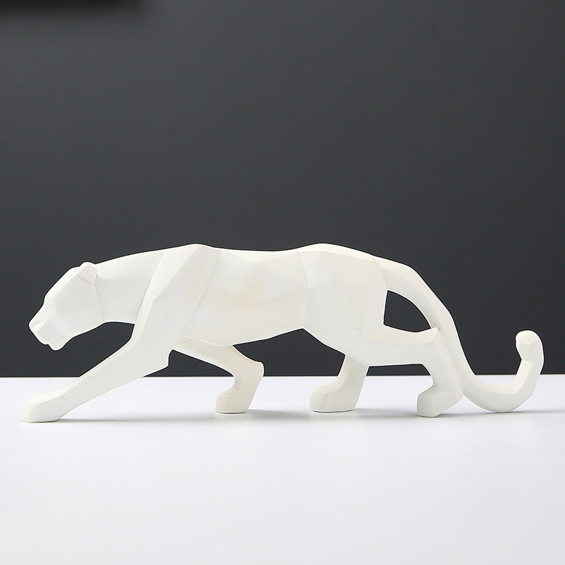 Nordic Resin Leopard Origami Decorative Sculpture