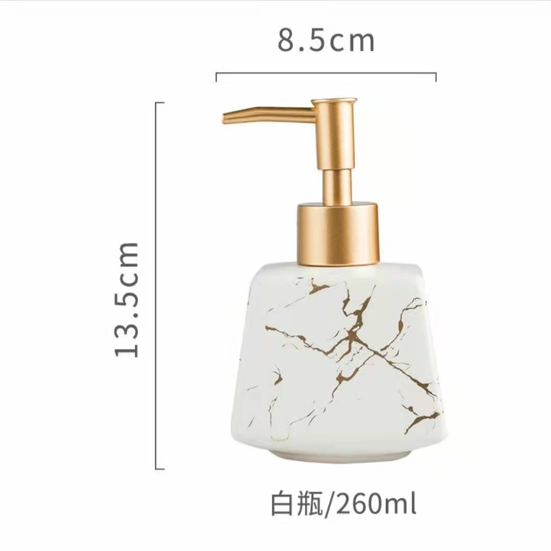 Ceramic Marble Bathroom Pump Bottles for Liquids