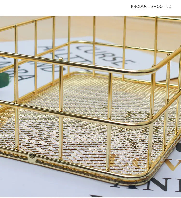 Creative Metal Desktop Storage Basket (1pc)