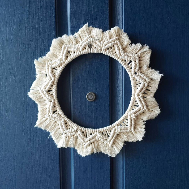 Bohemian Handwoven Wall Hanging Mirror for Home Decor