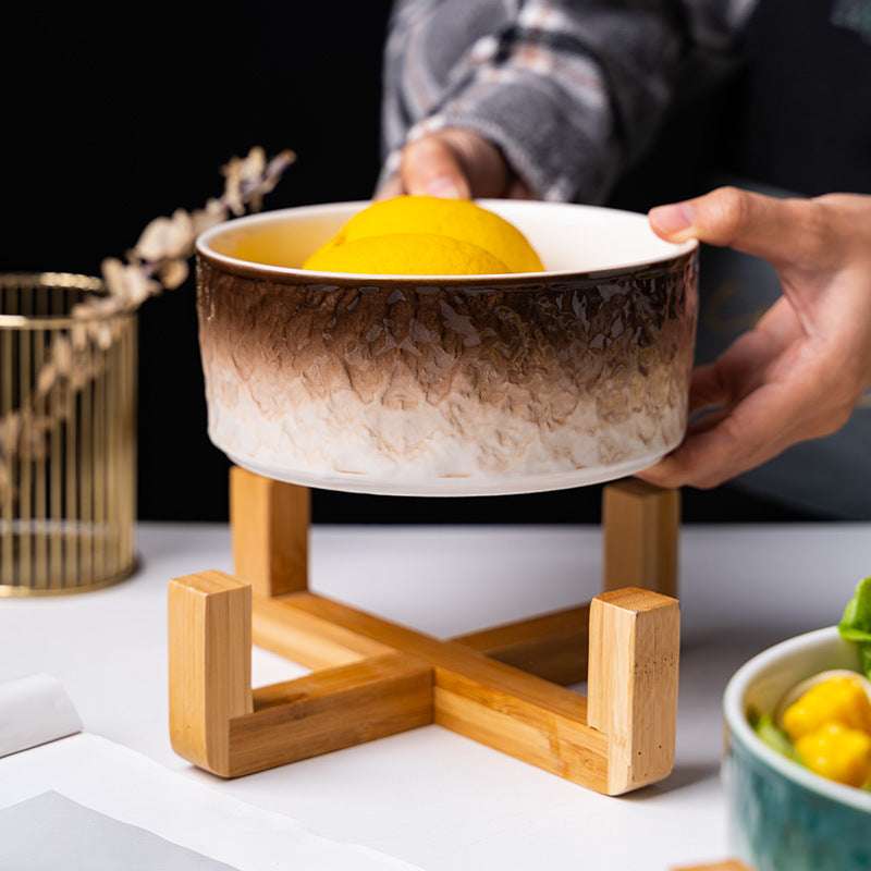 Creative Ceramic Bowl with Stone Pattern for Soup & Salad
