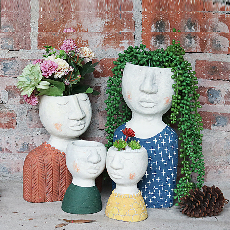 Artistic Portrait Sculpture Planter for Home Decor
