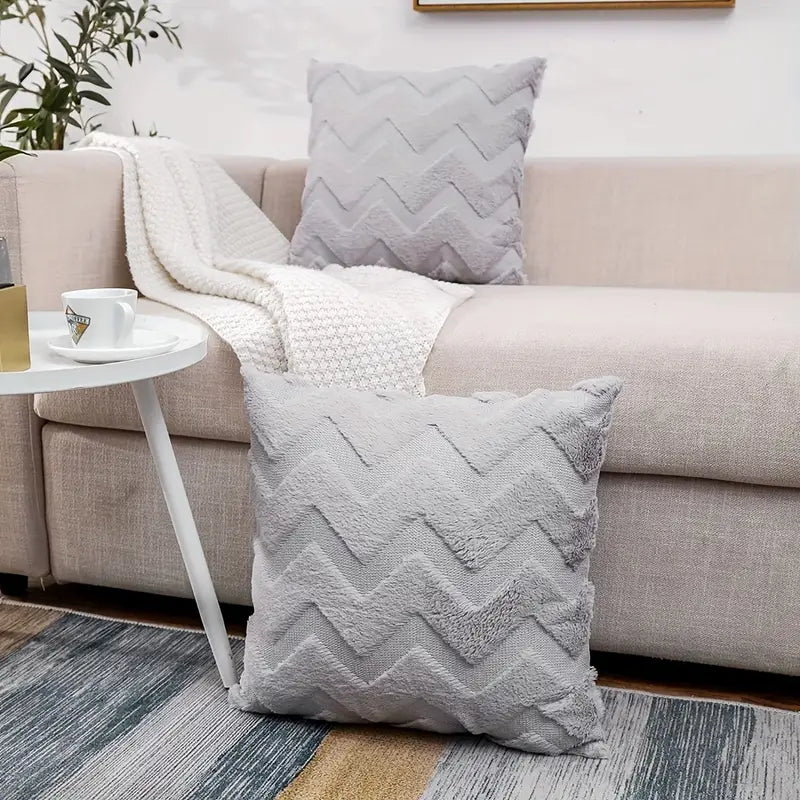 Wavy Pattern Decorative Pillow Cover for Sofa (1pc)