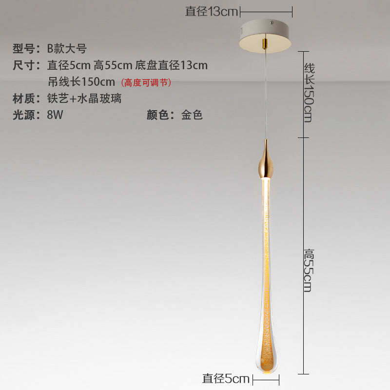 Modern Minimalist Crystal Water Drop Pendant Light