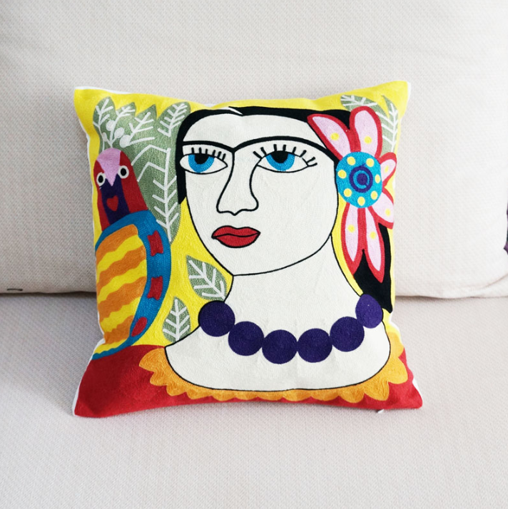 Abstract Picasso Embroidered Cushion Cover Set