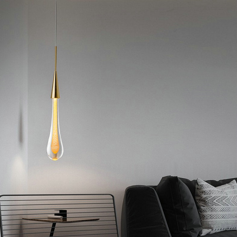 Modern Minimalist Crystal Water Drop Pendant Light