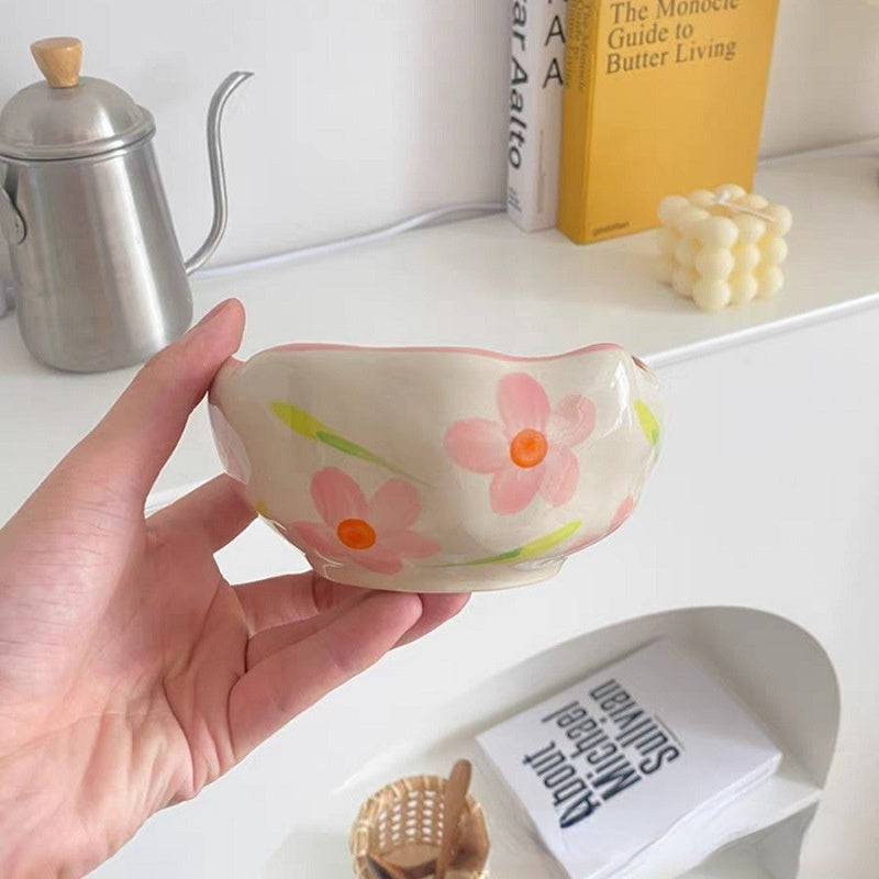 Creative Irregular Ceramic Bowl for Desserts and Oatmeal