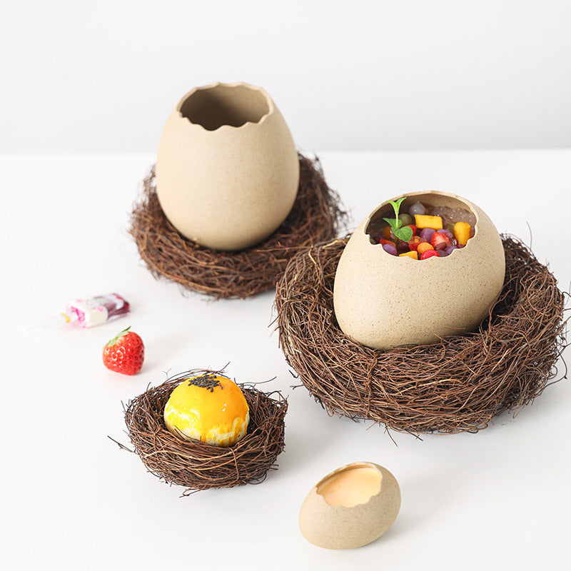 Creative Bird Nest Dessert Ceramic Bowl for Dining