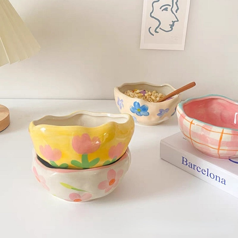 Creative Irregular Ceramic Bowl for Desserts and Oatmeal