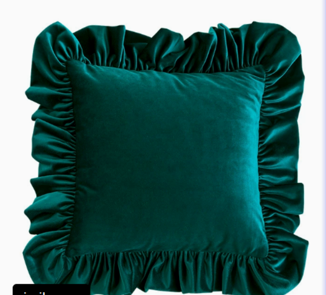 Jacquard Ruffle Cushion Cover Velvet Sofa Cushion Pillow Cover