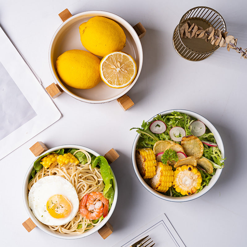 Creative Ceramic Bowl with Stone Pattern for Soup & Salad
