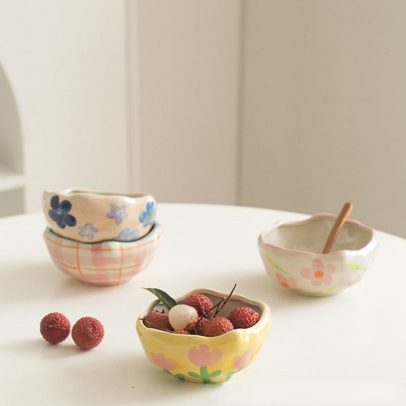 Creative Irregular Ceramic Bowl for Desserts and Oatmeal