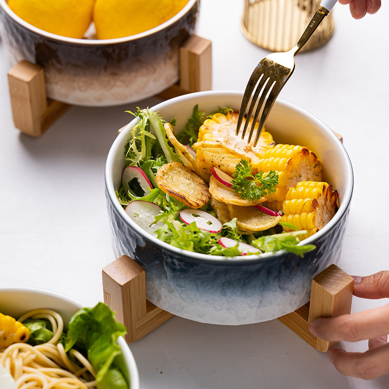 Creative Ceramic Bowl with Stone Pattern for Soup & Salad