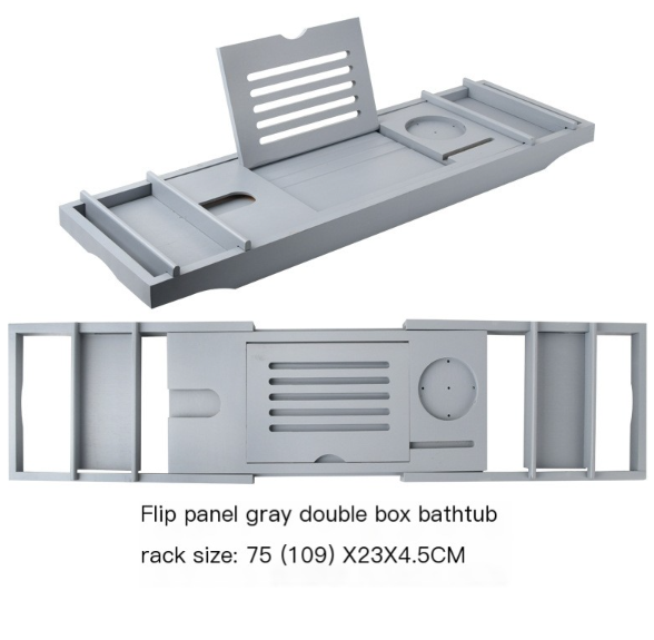 Expandable Non-Slip Bamboo Bathtub Storage Rack