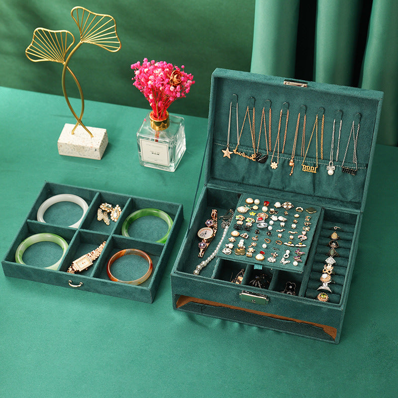 Korean Vintage Jewelry Box with Large Capacity Storage