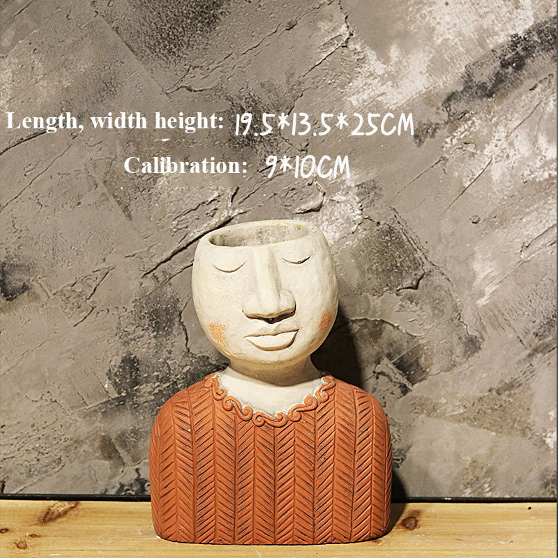 Artistic Portrait Sculpture Planter for Home Decor