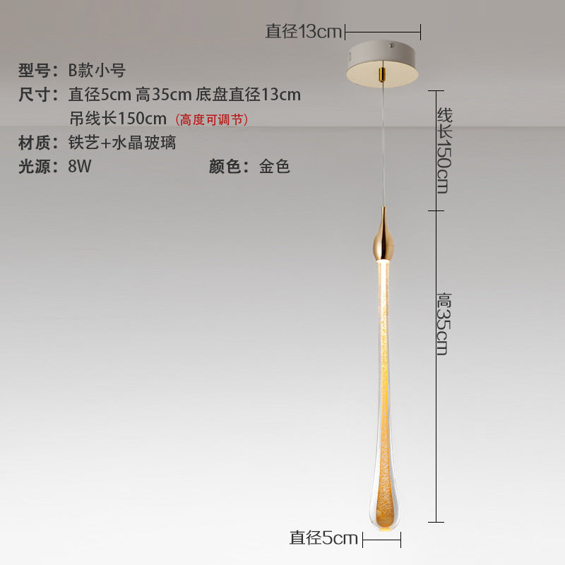 Modern Minimalist Crystal Water Drop Pendant Light