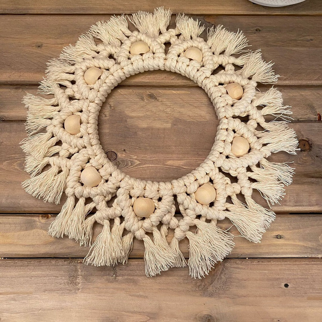Bohemian Handwoven Wall Hanging Mirror for Home Decor