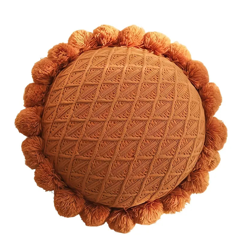 Round Knitting Decorative Pillow for Sofa and Bed