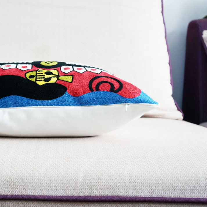 Abstract Picasso Embroidered Cushion Cover Set