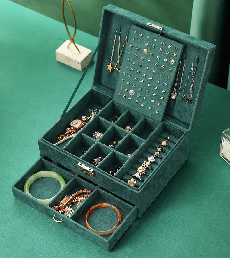 Korean Vintage Jewelry Box with Large Capacity Storage