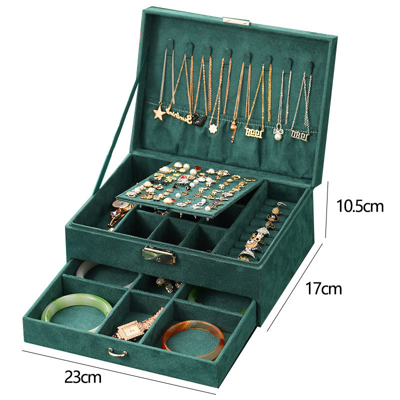 Korean Vintage Jewelry Box with Large Capacity Storage